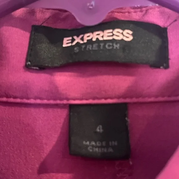 073. Express Magenta Button-Down Shirt size 4 - Picture 4 of 4